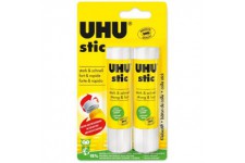 Uhu Stic Baton de Colle Sans Solvant Blanc, 2 x 21g