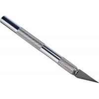 84010 00 Scalpel avec poignee en metal et lame interchangeable, 12 cm, argent