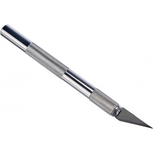 84010 00 Scalpel avec poignee en metal et lame interchangeable, 12 cm, argent