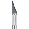 84010 00 Scalpel avec poignee en metal et lame interchangeable, 12 cm, argent