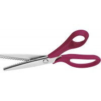 00107 - Ciseaux cranteurs a  zigzags - anneaux en plastique - 21 cm - magenta