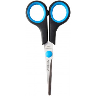 Ciseaux a  poignee antiderapante pour gaucher Noir/bleu 14 cm