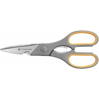  E-30486 00 - Ciseaux multifonctions Titanium Super avec anneaux Softgrip - 21 cm - gris et jaune