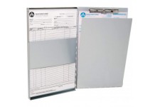  E-17004 00 - Porte-document en aluminium - Format A4 - Avec planchette a  pince - Ouverture laterale