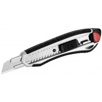 cutter e-84025 00 alliage aluminium avec poignee souple, largeur 18 mm (gris/noir)