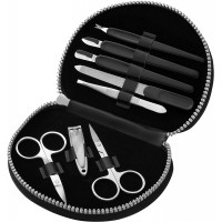 rond etui de manucure, Noir - 8 pieces