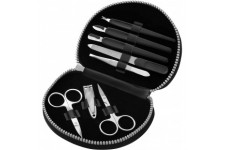 rond etui de manucure, Noir - 8 pieces