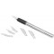 73000 Kit 00 Scalpel avec 6 couteaux differents particulierement robuste Poignee en metal avec zone de prehension en caoutchouc