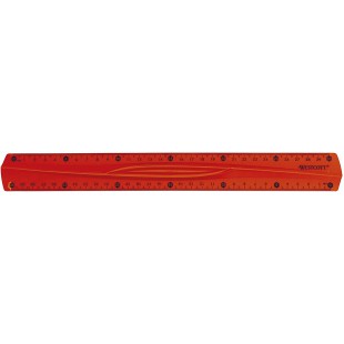 E-10222 00 Regle flexible, Incassable, Transparente, 30 cm, Couleurs Assorties, 1 Piece