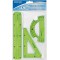 10301 00 Regle flexible, 3 pieces, plastique Lot de 3 couleurs assorties