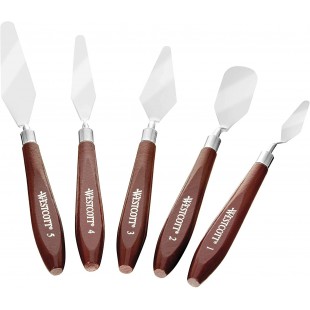 E-40200 00 Lot de 5 spatules en acier inoxydable Marron/argente