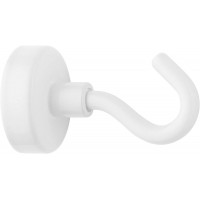 E-10827 00 Crochet magnetique en neodyme 25 mm Force d'adherence jusqu'a  env. 15 kg, blanc.