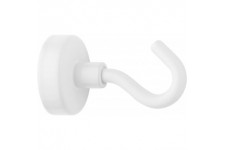 E-10827 00 Crochet magnetique en neodyme 25 mm Force d'adherence jusqu'a  env. 15 kg, blanc.