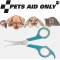 PETS AID ONLY Ciseaux de toilettage, rond, 150 ml, turquoise