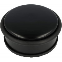 E-19002 00 Butoir de porte, rond, en acier inoxydable, antiderapant, 10 x 4 cm, 1400 g, noir