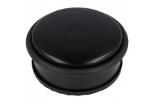 E-19002 00 Butoir de porte, rond, en acier inoxydable, antiderapant, 10 x 4 cm, 1400 g, noir