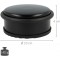E-19002 00 Butoir de porte, rond, en acier inoxydable, antiderapant, 10 x 4 cm, 1400 g, noir