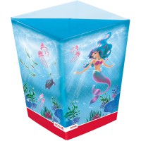 Papierkorb - Meerjungfrau, Faltbarer Unterwasser Papierkorb mit Trennsystem aus Pappe furs Kinderzimmer