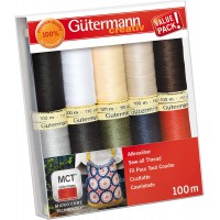 Fil Pour Tout Coudre, Polyester, Multicolore, 100 m, Set de 1000 Pieces