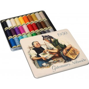 Gutermann creativ Coffret Nostalgie avec 30 bobines de fil Pour Tout Coudre 100 m dans differents coloris