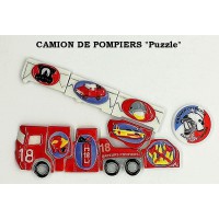 Lot de 100 : Le Camion DE Pompiers Puzzle DV1815-10 Sujets Porcelaine pour Epiphanie - Galette des Rois