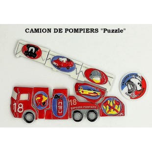 Lot de 100 : Le Camion DE Pompiers Puzzle DV1815-10 Sujets Porcelaine pour Epiphanie - Galette des Rois