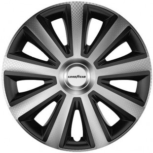 10623 Memphis Carbon Lot de 4 enjoliveurs de Voiture Noir/argente 38,10 cm