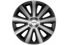 10623 Memphis Carbon Lot de 4 enjoliveurs de Voiture Noir/argente 38,10 cm