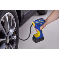 10727 Compresseur a  Main avec Batterie et eclairage LED 12 V pour gonfler Les pneus de Voiture, de Moto, de velo, de balles, 25