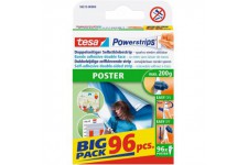 Tesa Powerstrips POSTER BIG PACK Bandes adhesives Double-Face pour Posters - Auto-adhesif et Reutilisable - Adherence Jusqu'a  2