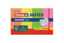 Tesa 56691 - Paquet de 200 marque-pages - 20 x 50 mm Coleurs Assorties