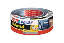 Tesa extra Power Universal - Ruban Adhesif Toile pour Reparations, Fixation, Regroupement, etancheite ou Emballage - Gris - 50 m