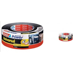 Tesa extra Power Universal - Ruban Adhesif Toile pour Reparations - Noir - 50 m x 50 mm & Ruban Adhesif Toile pour Reparations, 