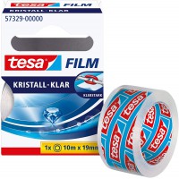 Tesa Film transparent - 10 m : 19 mm - 1 rouleau dans une boite pliante.