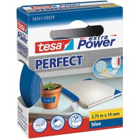 TESA Rubans toile adhesif Extra power 19 mm x 2,75 m Bleu