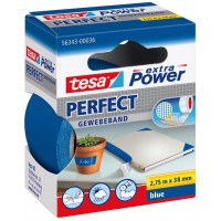 Tesa extra Power Perfect - Ruban Adhesif Toile - Ruban de Reparation pour Artisanat, Fixation, Renforcement et etiquetage - Bleu