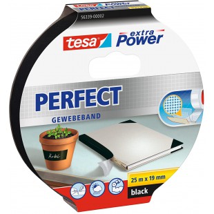 Tesa 56339-00002-01 extra Power Perfect Ruban adhesif Noir 25 m x 19 mm