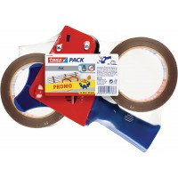 Tesapack Ultra Strong - Lot de Rubans Adhesifs avec Derouleur en PVC Extra Fort - Marron - 66 m x 50 mm