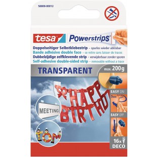 Tesa Powerstrips DECO Bandes Adhesives Double-Face pour Decorations Legeres - Auto-adhesif - Se retire sans laisser de Traces - 