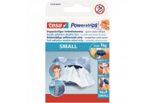 Tesa Powerstrips Languettes Amovibles SMALL - Fixation Extra Forte - Languettes Adhesives pour Surfaces Lisses - Soutient un Poi