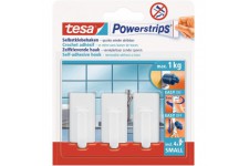 Tesa Powerstrips Crochets Amovibles CLASSIC - Fixation Extra Forte - Crochet Adhesif pour Verre, Carrelage, Bois, Plastique et a