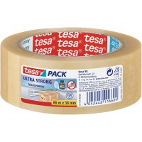 Tesapack Ultra Strong - Ruban Adhesif d'Emballage en PVC Solide et Securise - Transparent - 66 m x 38 mm