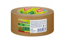 Lot de 6 : Tesa Ruban Adhesif Papier Kraft EcoLogo - Adhesif d'Emballage en Papier ecologique ,60 % de Materiaux Naturels - Marr