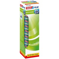 Tesa eco & clear ruban adhesif transparent - Bandes Double Face ecologiques, sans Solvant, Resistantes au Vieillissement avec Ha