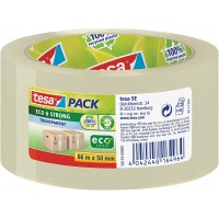 Tesapack Eco&Strong - Ruban Adhesif d'Emballage ecologique en Plastique 100 % Recycle, Resistant aux UV et au Vieilli