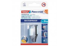 Tesa Powerstrips Waterproof LARGE Languettes Auto-Adhesives de Fixation - Charge Jusqu'a  2 kg - Repositionnables - Concu pour l