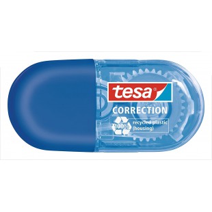 tesa ecoLogo mini ruban correcteur jetable, 5 mm x 6 m, bleu