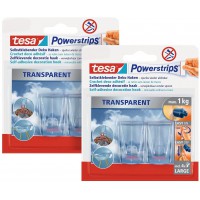 tesa Powerstrips Crochets Deco - Crochets Adhesifs pour la Decoration des Fenetres et des Miroirs - Maintient jusqu'a  1 kg - 1 