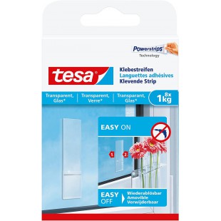 Tesa 77733-00-00 Lot de 8 Languettes adhesives 1 Kg, Transparent