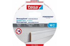 Tesa Powerbond Adhesif Double Face de Fixation 10 kg / Metre*- Ruban Adhesif de Fixation Murale pour Platre et Papier Peint - Ba